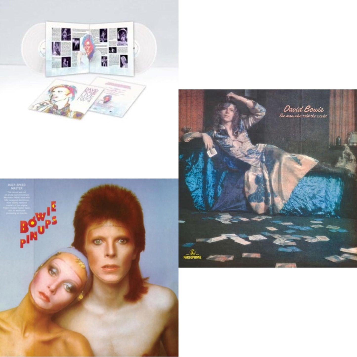Live Los Angeles 1974 (White LP Vinyl/Limited) & Pinups (2015 Remaster) & Man Who Sold The World (2015 Remaster)