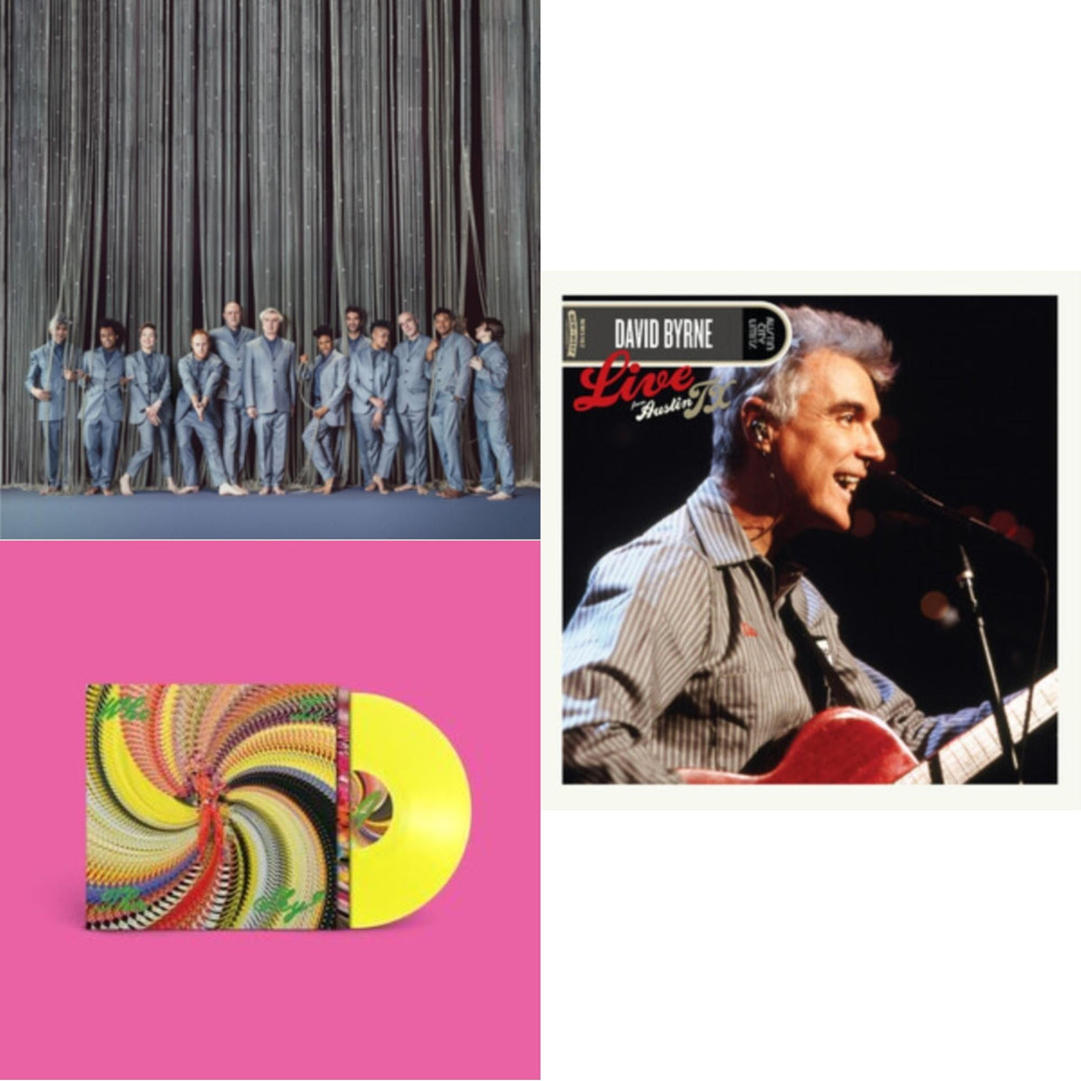 American Utopia On Broadway (Original Cast Recording) (2LP) & Who Is The Sky? (Lemon Yellow LP Vinyl) & Live From Austin, Tx (Rose Marble Vinyl/2LP)