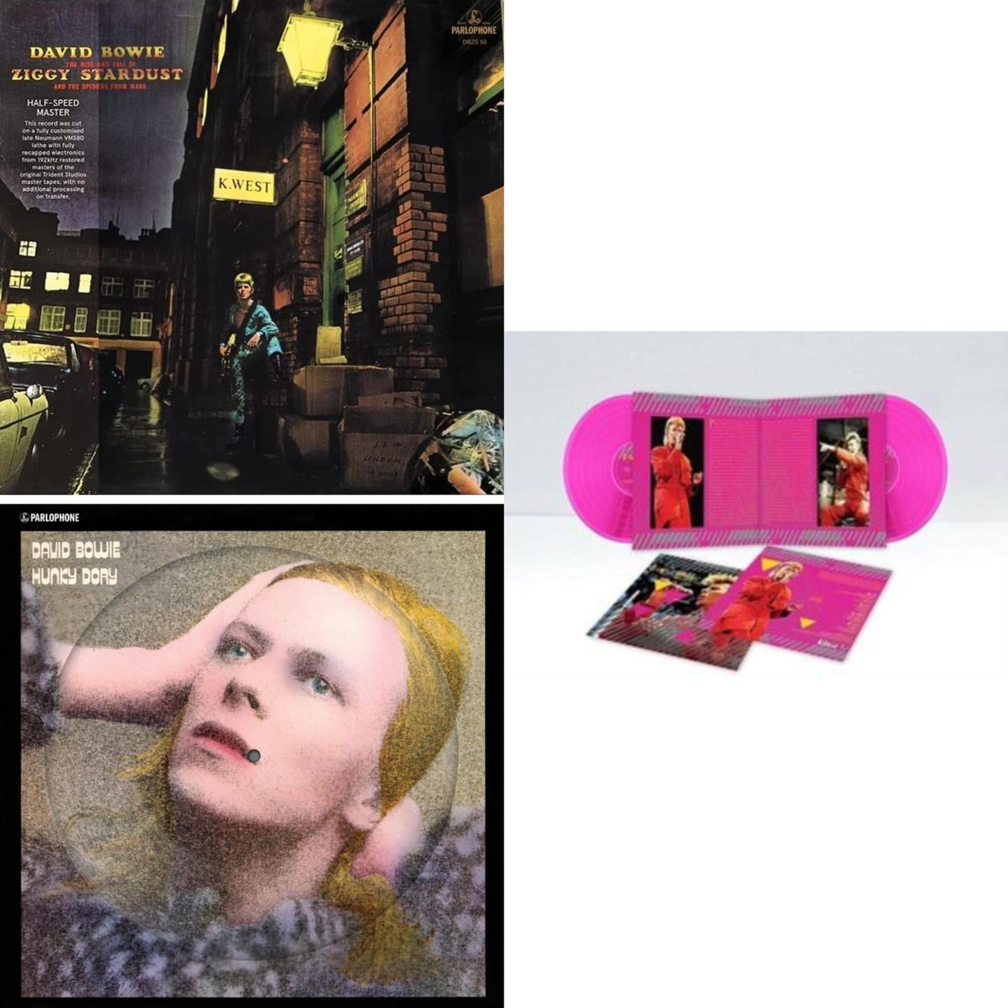 Rise & Fall Of Ziggy Stardust & The Spiders From Mars (2012 Remaster/Half-Speed Master) & Hunky Dory (2015 Remaster/50Th Anniv/Picture Disc) & Montreal '87 (Limited/Pink LP Vinyl)