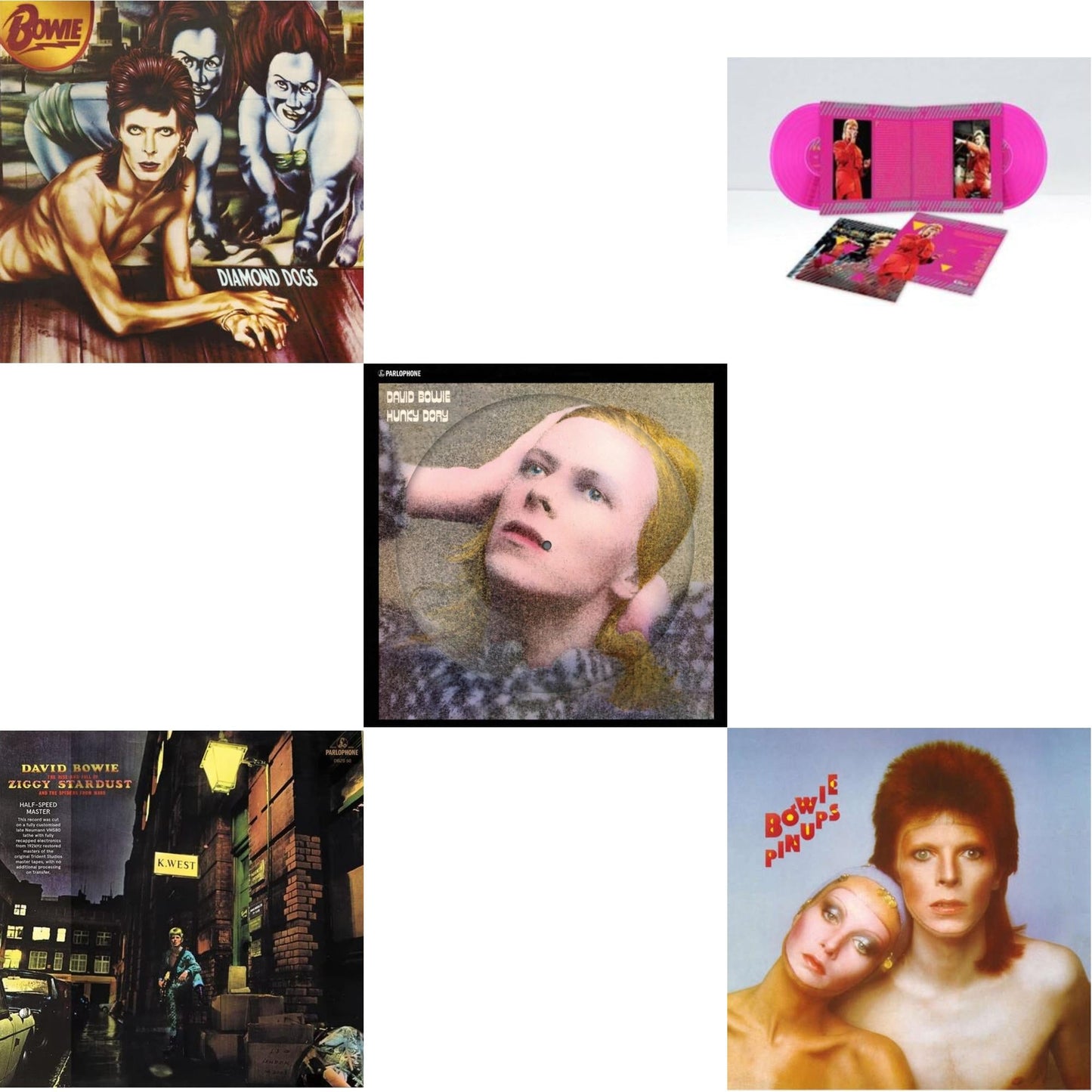 Diamond Dogs (2016 Remastered Version) & Rise & Fall Of Ziggy Stardust & The Spiders From Mars (2012 Remaster/Half-Speed Master) & Hunky Dory (2015 Remaster/50Th Anniv/Picture Disc) & Montreal '87 (Limited/Pink LP Vinyl) & Pinups (2015 Remaster)