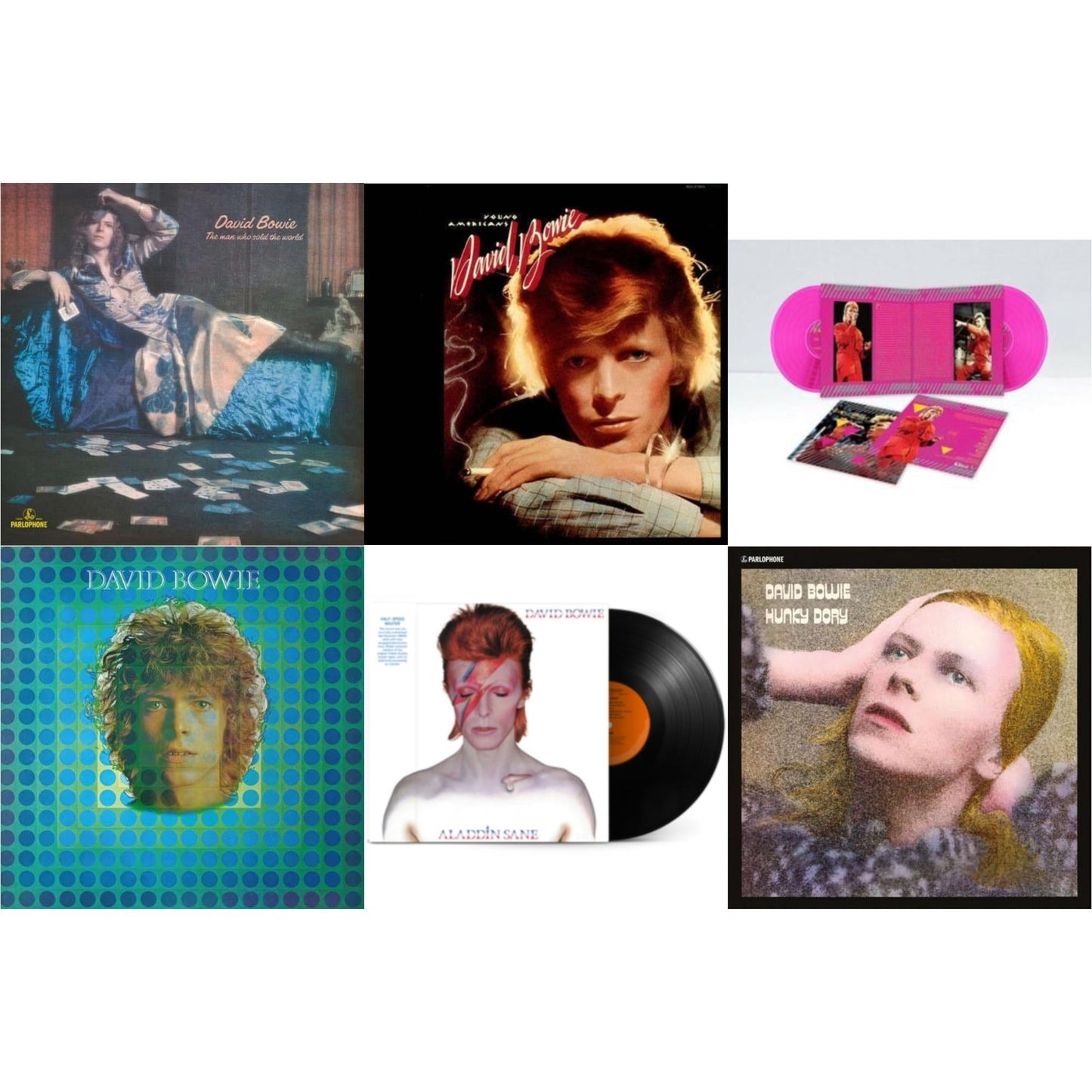 Young Americans (2016 Remastered Version) & Montreal '87 (Limited/Pink LP Vinyl) & Aladdin Sane (2013 Remaster) (Half Speed Master) & Man Who Sold The World (2015 Remaster) & David Bowie Aka Space Oddity & Hunky Dory
