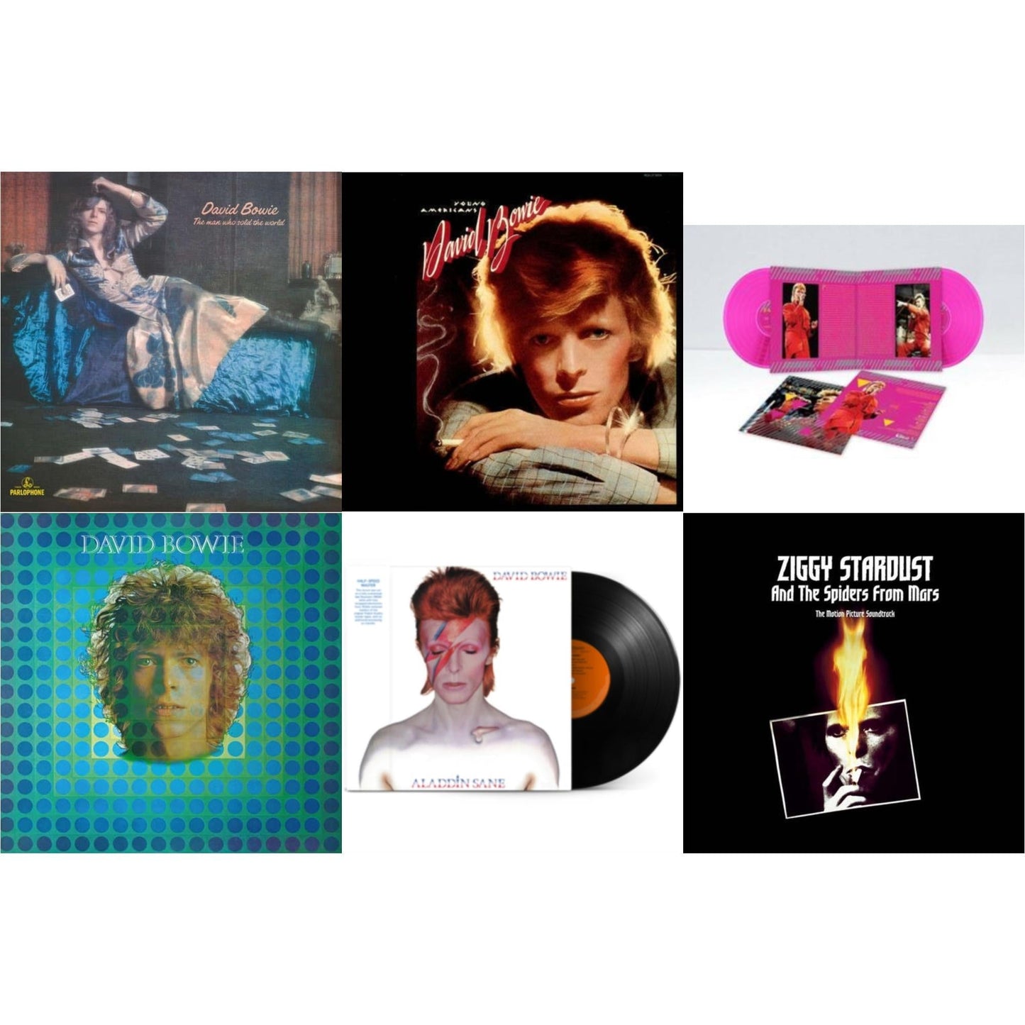 Young Americans (2016 Remastered Version) & Montreal '87 (Limited/Pink LP Vinyl) & Aladdin Sane (2013 Remaster) (Half Speed Master) & Ziggy Stardust & The Spiders From Mars Ost (2LP) & Man Who Sold The World (2015 Remaster) & David Bowie Aka Space Oddity