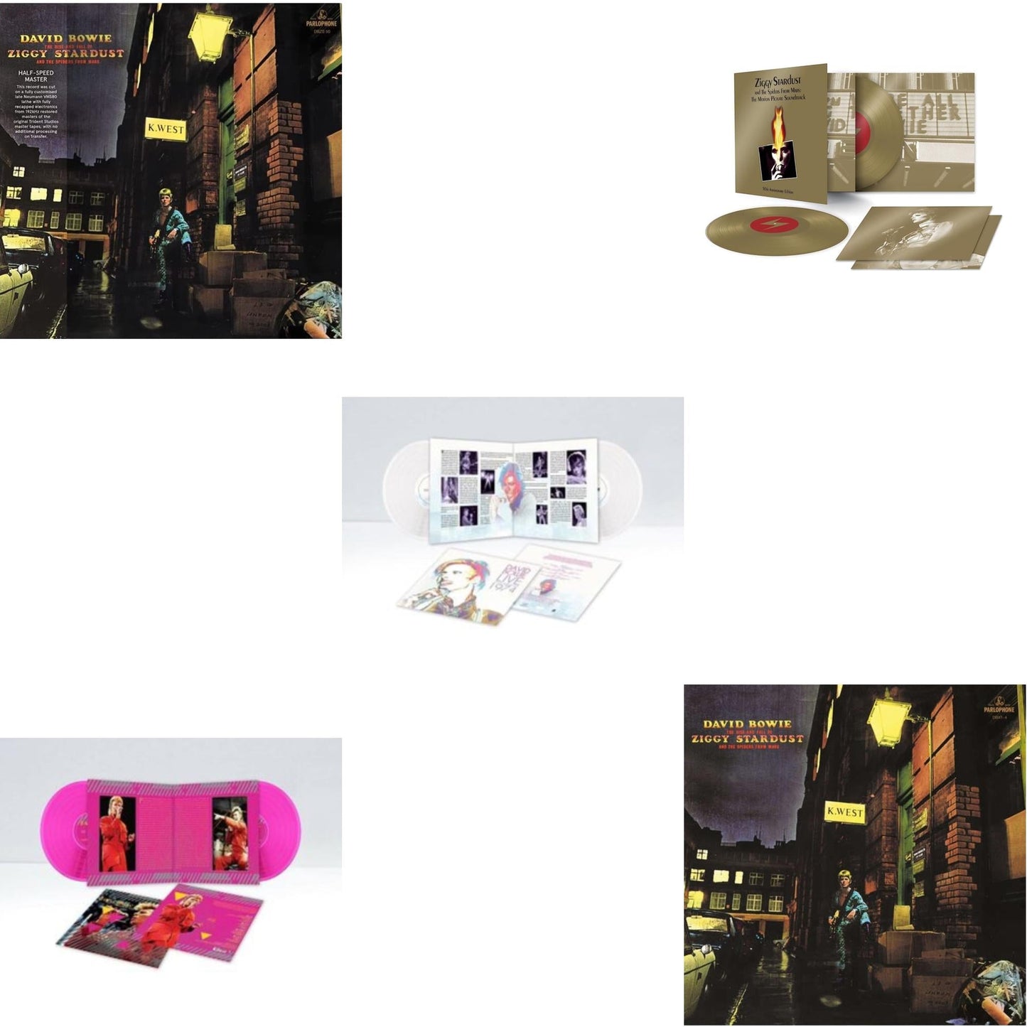 David Bowie - Rise & Fall Of Ziggy Stardust & The Spiders From Mars (2012 Remaster/Half-Speed Master) & Montreal '87 (Limited/Pink LP Vinyl) & Live Los Angeles 1974 (White LP Vinyl/Limited) & Ziggy Stardust & The Spiders From Mars Ost (50Th