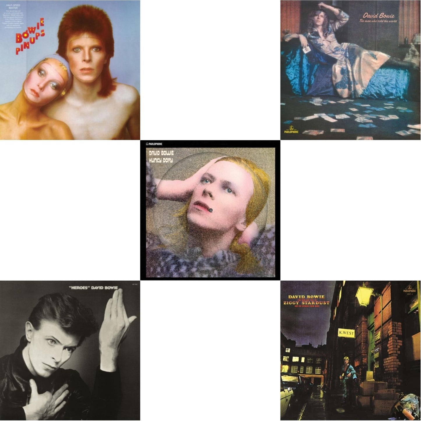 Heroes (2017 Remaster) & Hunky Dory (2015 Remaster/50Th Anniv/Picture Disc) & Pinups (2015 Remaster) & Rise & Fall Of Ziggy Stardust (2012 Remaster) & Man Who Sold The World (2015 Remaster)