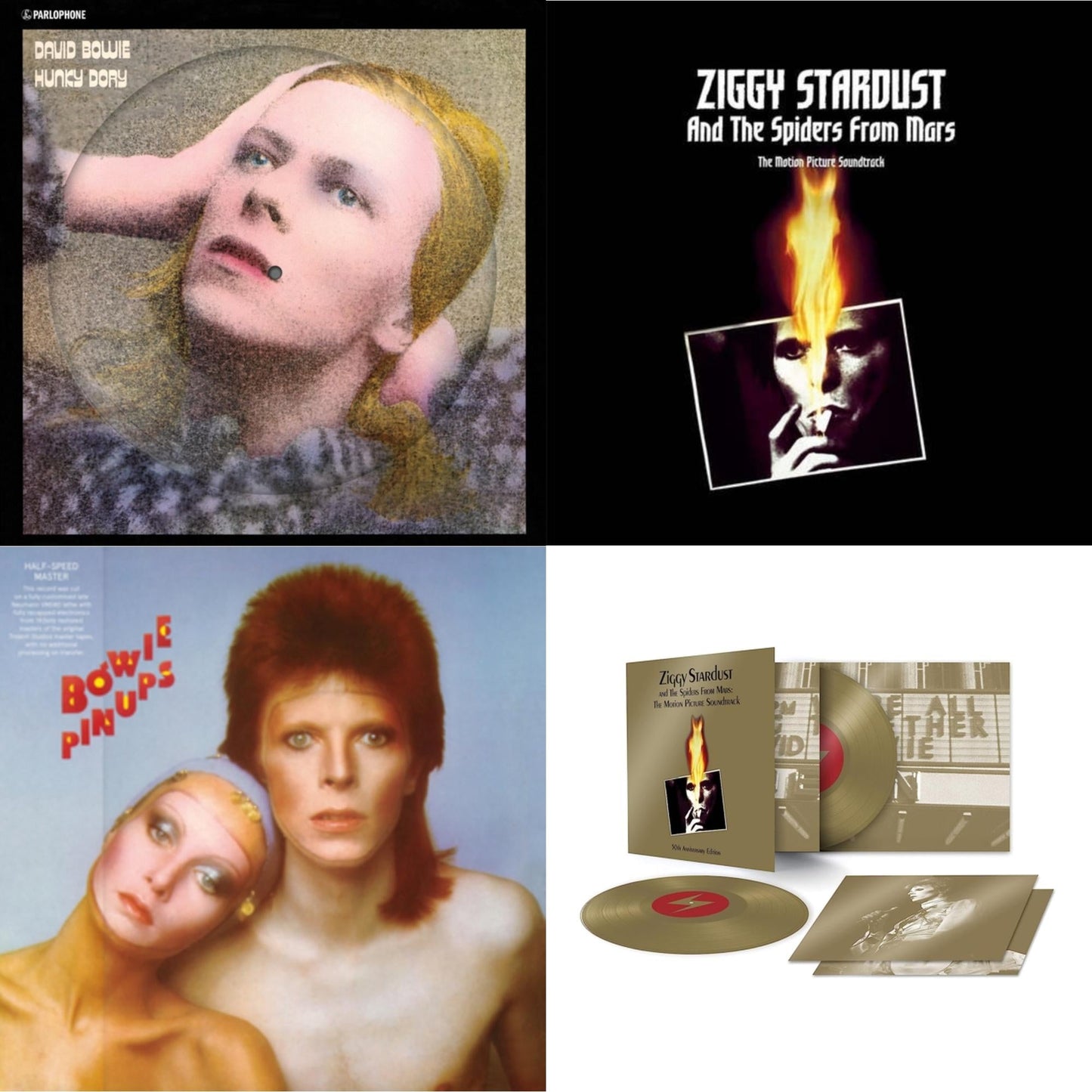 Hunky Dory (2015 Remaster/50Th Anniv/Picture Disc) & Pinups (2015 Remaster) & Ziggy Stardust & The Spiders From Mars Ost (50Th Anniversary/2LP) & Ziggy Stardust & The Spiders From Mars Ost (2LP)