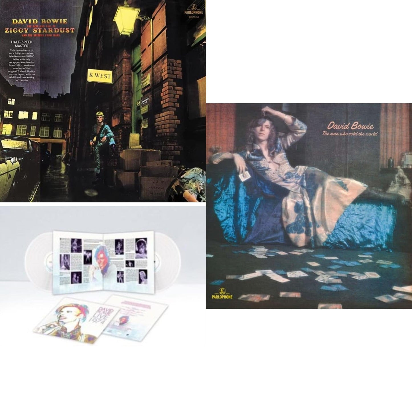 Rise & Fall Of Ziggy Stardust & The Spiders From Mars (2012 Remaster/Half-Speed Master) & Live Los Angeles 1974 (White LP Vinyl/Limited) & Man Who Sold The World (2015 Remaster)