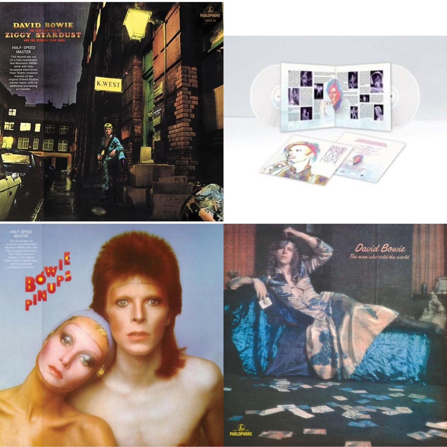 Rise & Fall Of Ziggy Stardust & The Spiders From Mars (2012 Remaster/Half-Speed Master) & Live Los Angeles 1974 (White LP Vinyl/Limited) & Pinups (2015 Remaster) & Man Who Sold The World (2015 Remaster)