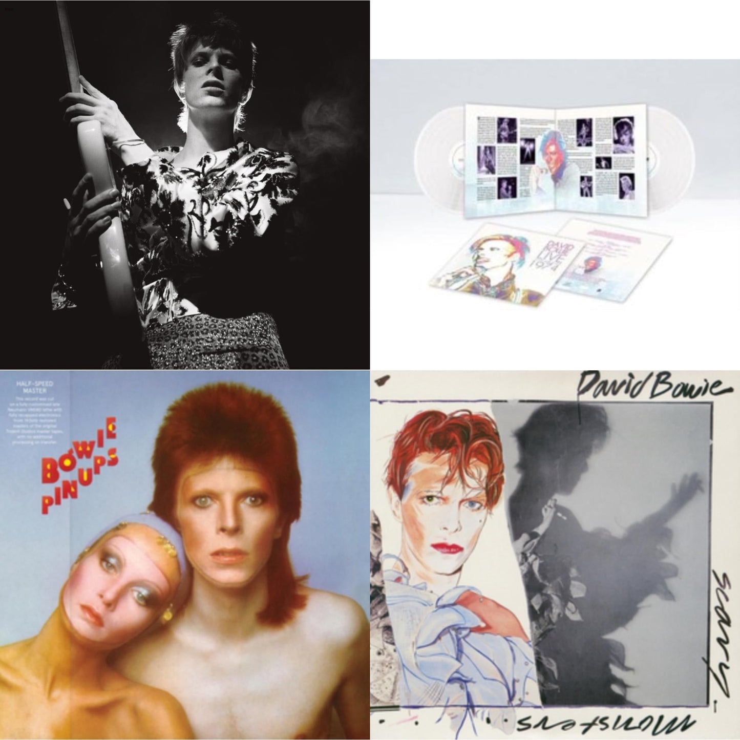 Scary Monsters (& Super Creeps) (2017 Remaster) & Live Los Angeles 1974 (White LP Vinyl/Limited) & Pinups (2015 Remaster) & Rock N Roll Star