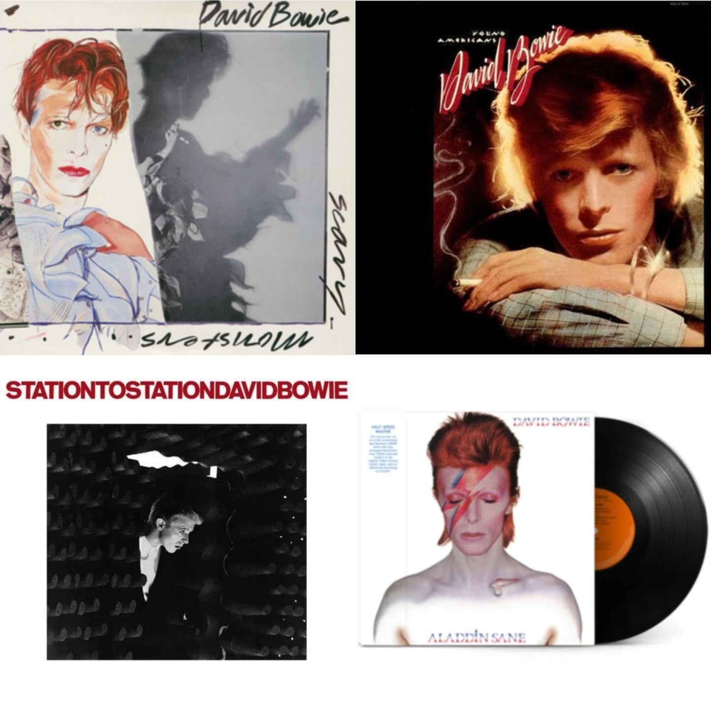 This is a 4 LP Vinyl SKU bundle.
1.This LP Vinyl is brand new.Format: LP VinylMusic Style: New WaveThis item's title is: Scary Monsters (& Super Creeps) (2017 Remaster)Artist: David BowieLabel: RHINO/PARLOPHONEBarcode: 190295842611Release Date: 2/23/2018
2.This LP Vinyl is brand new.