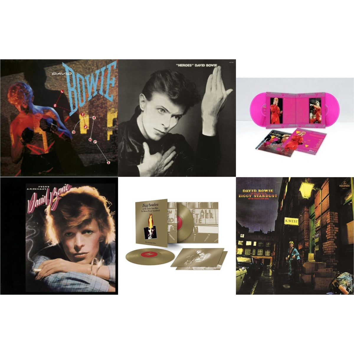 Let's Dance (2018 Remastered Version) & Heroes (2017 Remaster) & Montreal '87 (Limited/Pink LP Vinyl) & Young Americans (50Th Anniversary/Half Speed Master) & Ziggy Stardust & The Spiders From Mars Ost (50Th Anniversary/2LP) & Rise