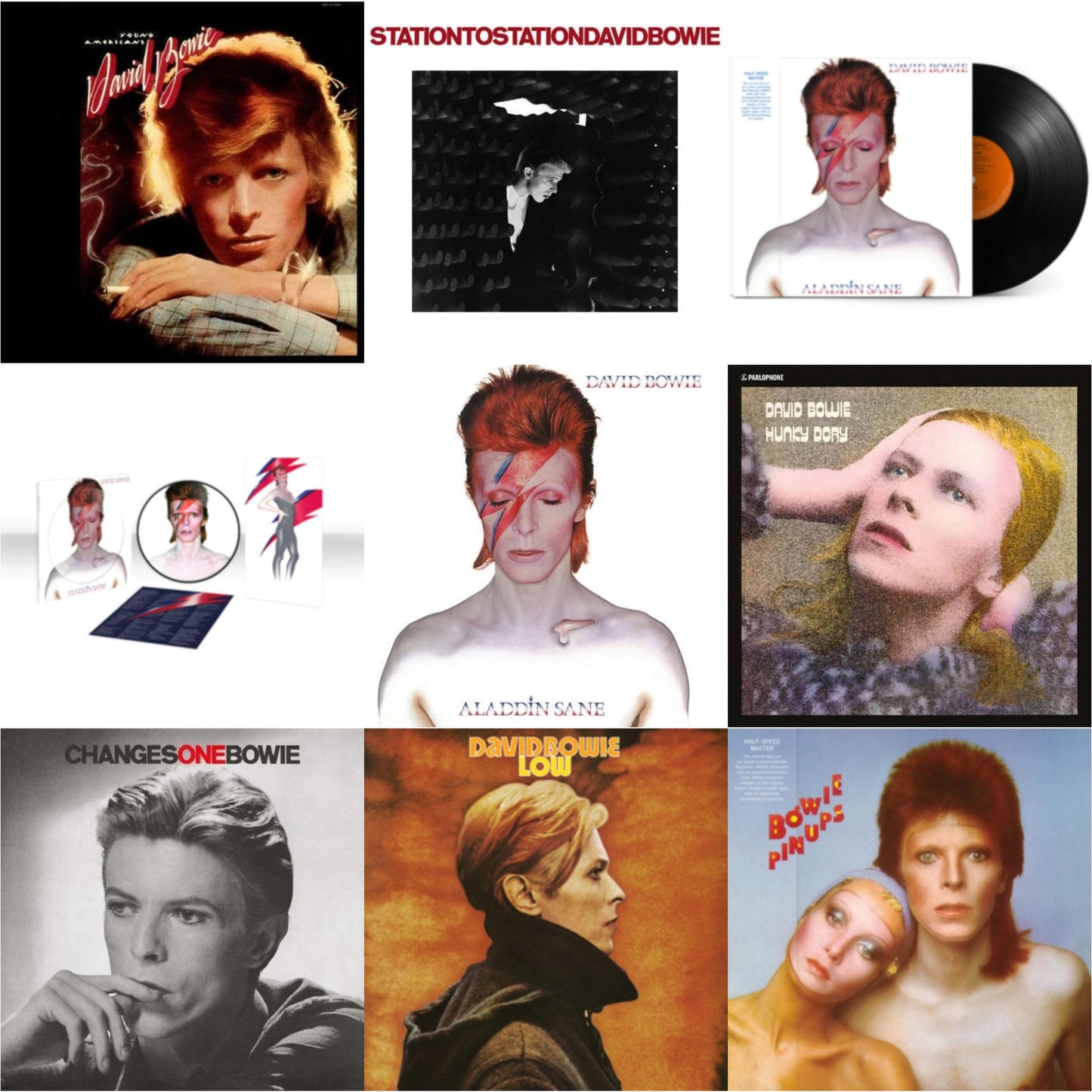 This is a 9 LP Vinyl SKU bundle.
1.This LP Vinyl is brand new.Format: LP VinylMusic Style: Art RockThis item's title is: Low (2017 Remaster)Artist: David BowieLabel: RHINO/PARLOPHONEBarcode: 190295842918Release Date: 2/23/2018
2.This LP Vinyl is brand new.