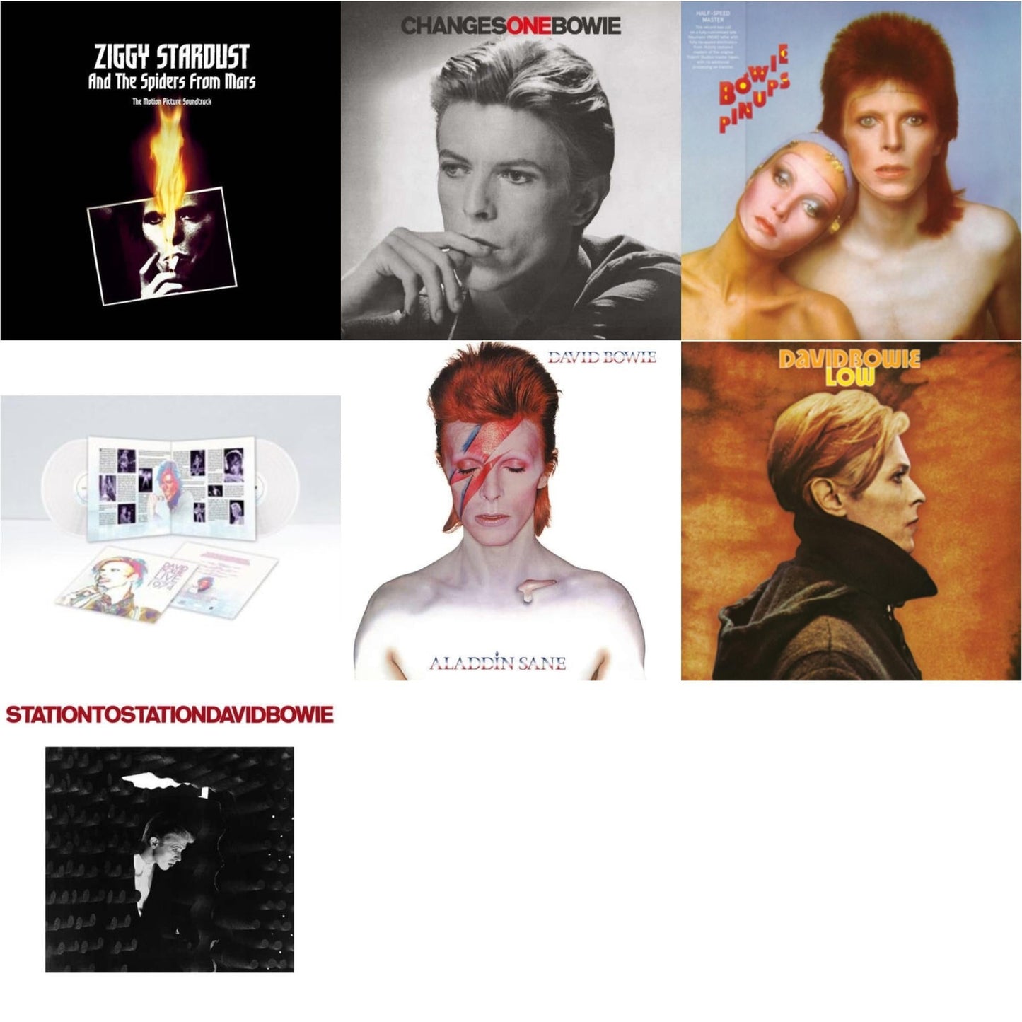 Low (2017 Remaster) & Station To Station (2016 Remastered Version) & Changesonebowie (180G) & Live Los Angeles 1974 (White LP Vinyl/Limited) & Pinups (2015 Remaster) & Ziggy Stardust & The Spiders From Mars Ost (2LP) & Aladdin Sane