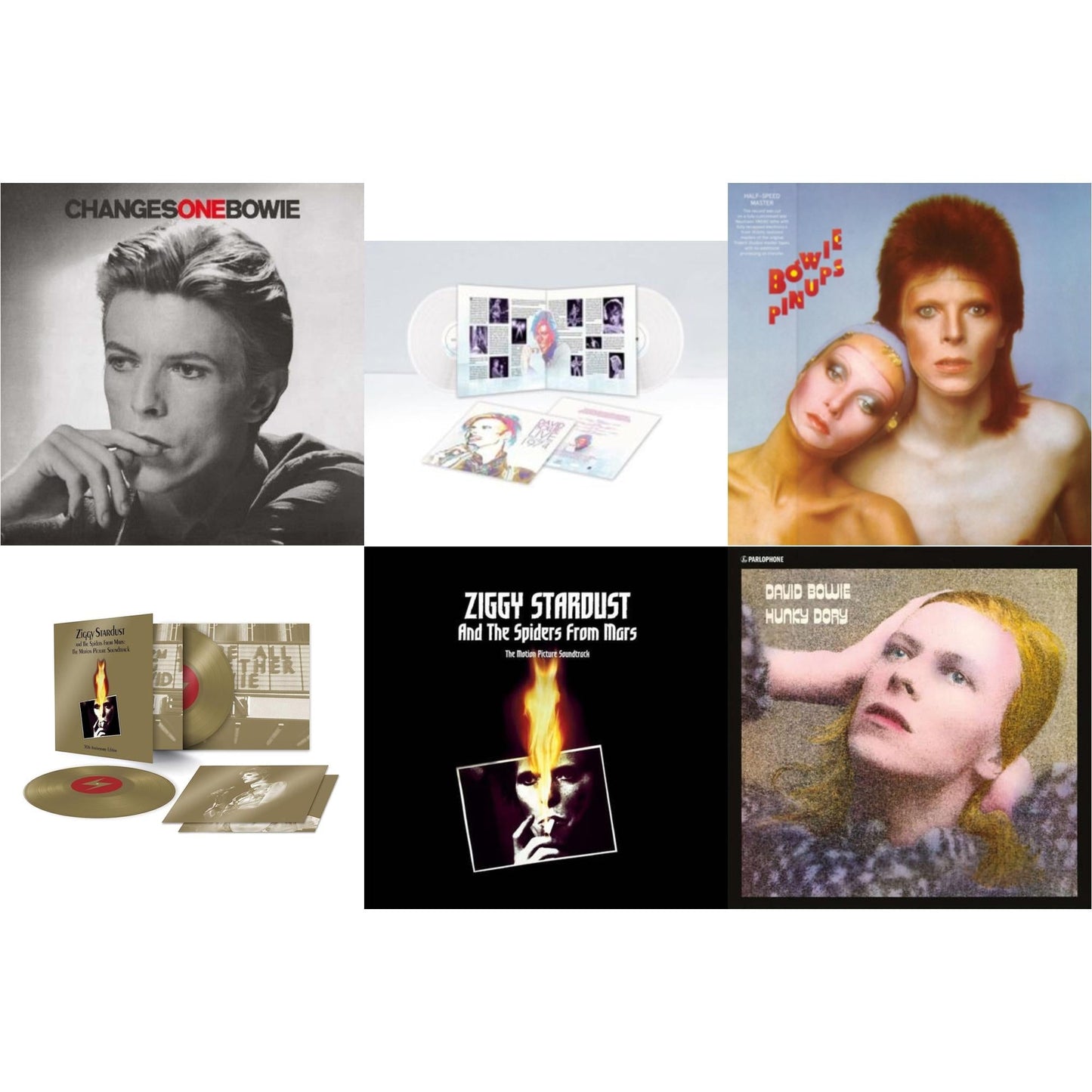 Changesonebowie (180G) & Live Los Angeles 1974 (White LP Vinyl/Limited) & Pinups (2015 Remaster) & Ziggy Stardust & The Spiders From Mars Ost (50Th Anniversary/2LP) & Ziggy Stardust & The Spiders From Mars Ost (2LP) & Hunky Dory