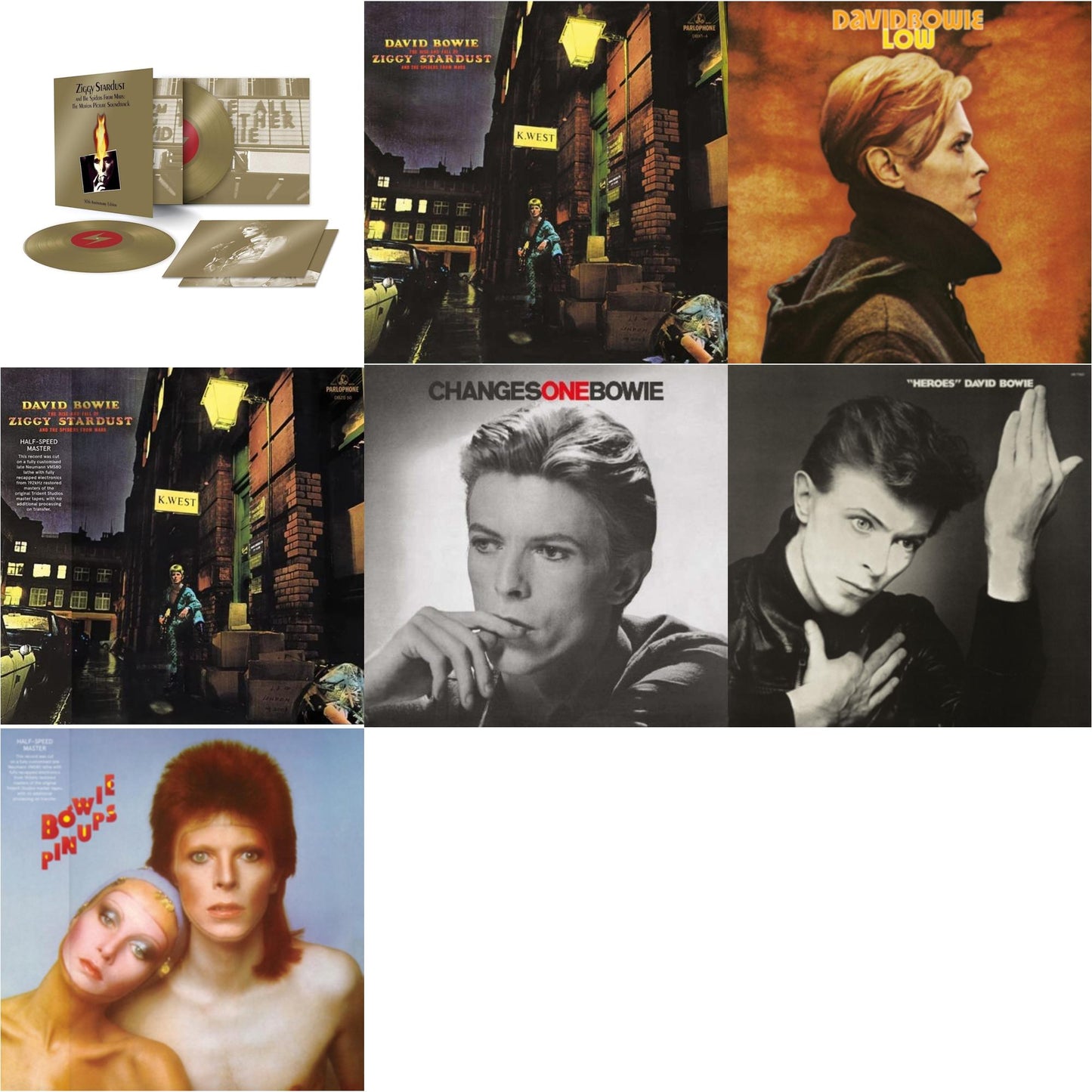 David Bowie - Heroes (2017 Remaster) & Low (2017 Remaster) & Changesonebowie (180G) & Rise & Fall Of Ziggy Stardust & The Spiders From Mars (2012 Remaster/Half-Speed Master) & Pinups (2015 Remaster) & Ziggy Stardust & The Spiders From Mars Ost (50Th
