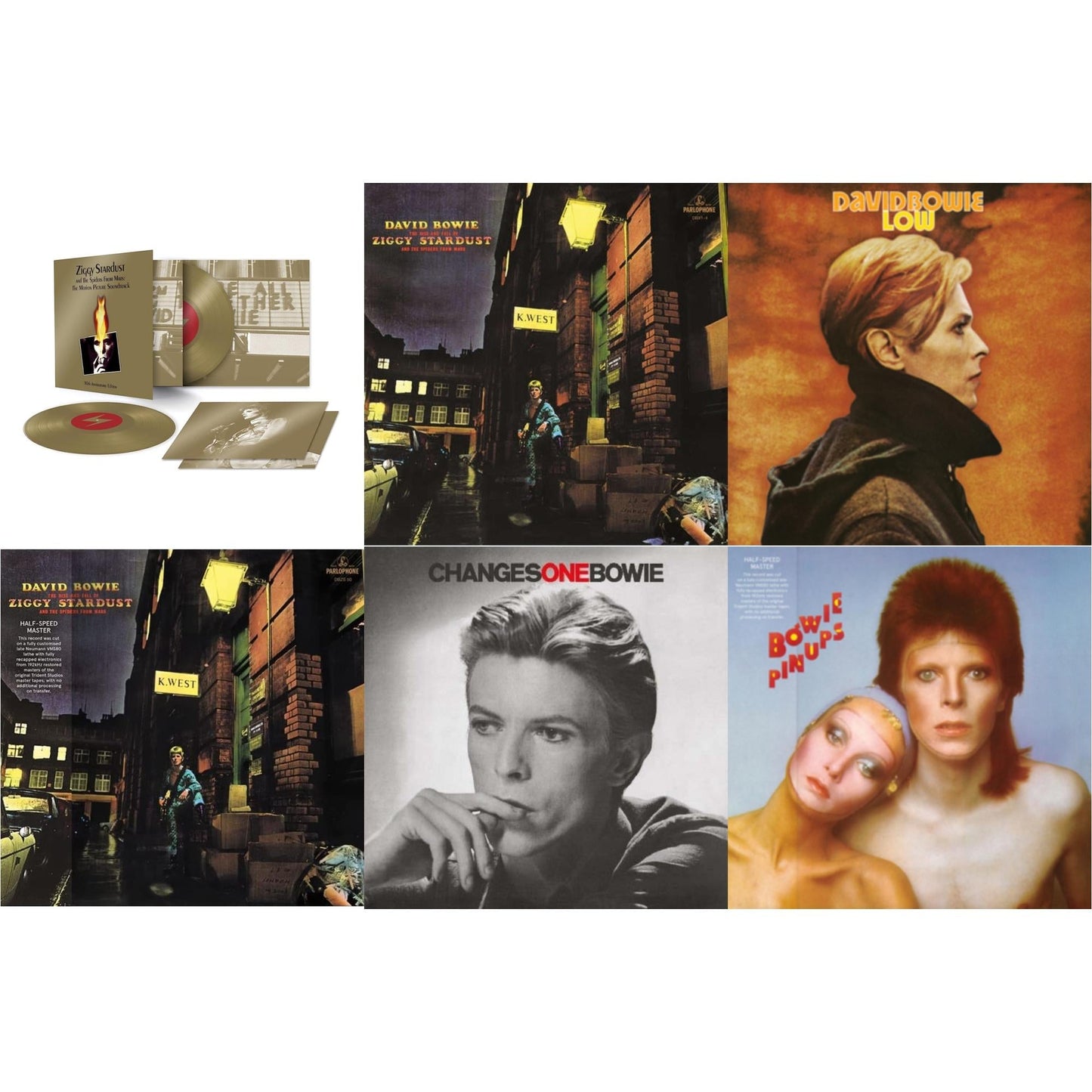 David Bowie - Low (2017 Remaster) & Changesonebowie (180G) & Rise & Fall Of Ziggy Stardust & The Spiders From Mars (2012 Remaster/Half-Speed Master) & Pinups (2015 Remaster) & Ziggy Stardust & The Spiders From Mars Ost (50Th Anniversary/2LP) & Rise &
