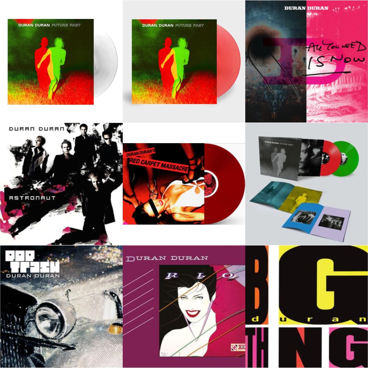 Duran Duran - Future Past & Future Past (Transparent Red LP Vinyl) (I) & All You Need Is Now (Magenta Vinyl/2LP) (I) & Astronaut (Milky Clear Vinyl/2LP) (I) & Red Carpet Massacre (Translucent Ruby Vinyl/2LP) (I) & Future Past (Complete Edition/2LP) &