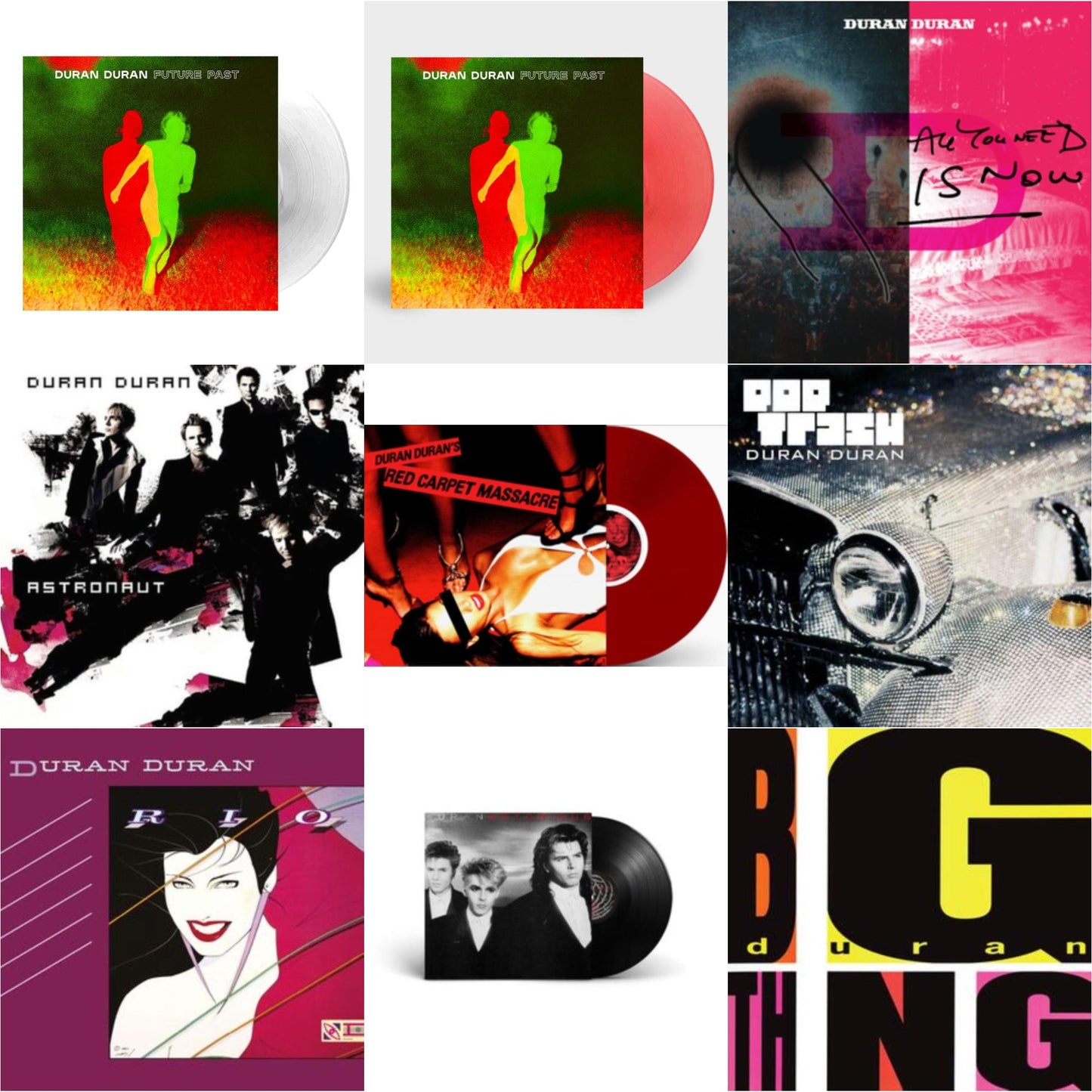 Duran Duran - Future Past & Future Past (Transparent Red LP Vinyl) (I) & All You Need Is Now (Magenta Vinyl/2LP) (I) & Astronaut (Milky Clear Vinyl/2LP) (I) & Red Carpet Massacre (Translucent Ruby Vinyl/2LP) (I) & Pop Trash (2LP) & Rio (2009