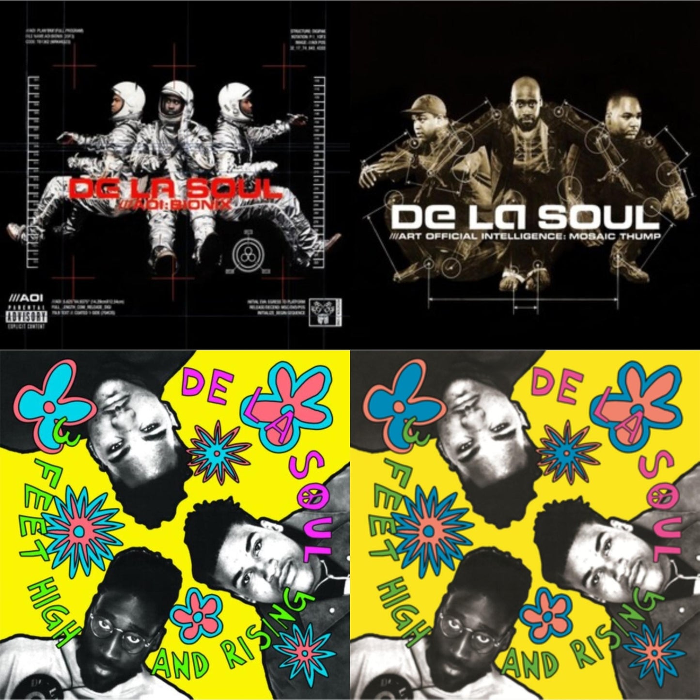 This is a 4 LP Vinyl SKU bundle.
1.This LP Vinyl is brand new.Format: LP VinylMusic Style: ConsciousThis item's title is: 3 Feet High & Rising (2LP/Yellow Vinyl)Artist: De La SoulLabel: CHRYSALISBarcode: 810098502580Release Date: 3/3/2023
2.This LP Vinyl is brand new.