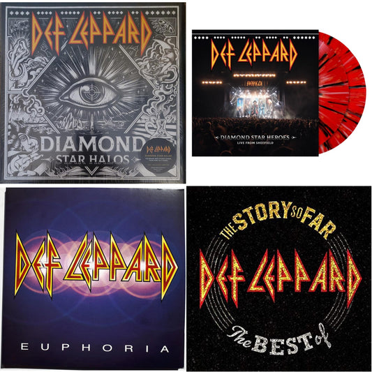 Diamond Star Halos (2LP) & Diamond Star Heroes: Live From Sheffield (Multicolor Splatter Vinyl/2LP) & Euphoria (2LP) & Story So Far: The Best Of Def Leppard (2 LP)