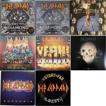 Diamond Star Halos (Clear Vinyl/2LP) & Diamond Star Halos (2LP) & High N Dry & Songs From The Sparkle Lounge & Yeah! (2LP) & Retro Active (2LP) & Euphoria (2LP) & Story So Far: The Best Of Def Leppard (2 LP)