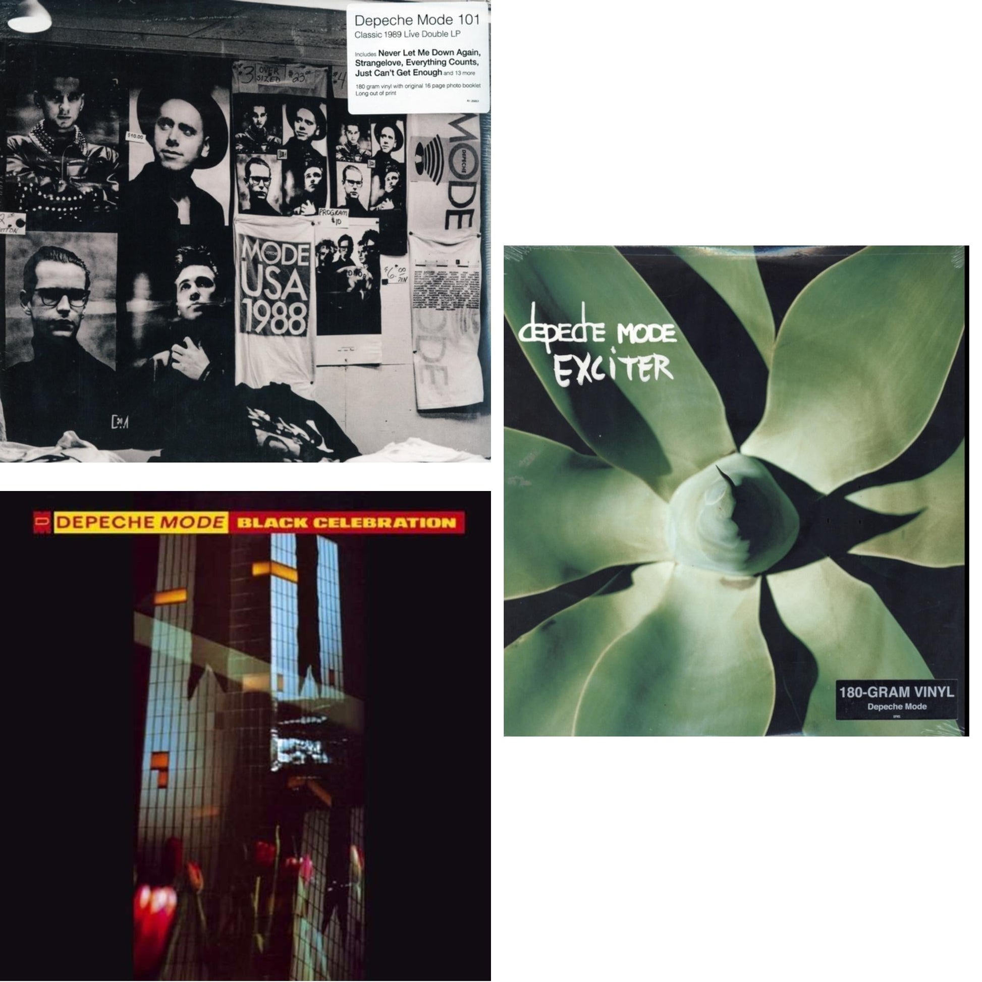 This is a 3 LP Vinyl SKU bundle.
1.This LP Vinyl is brand new.Format: LP VinylMusic Style: Synth-popThis item's title is: 101 (2LP/180G)Artist: Depeche ModeLabel: RHINO/WARNER BROS.Barcode: 081227942519Release Date: 10/21/2016
2.This LP Vinyl is brand new.