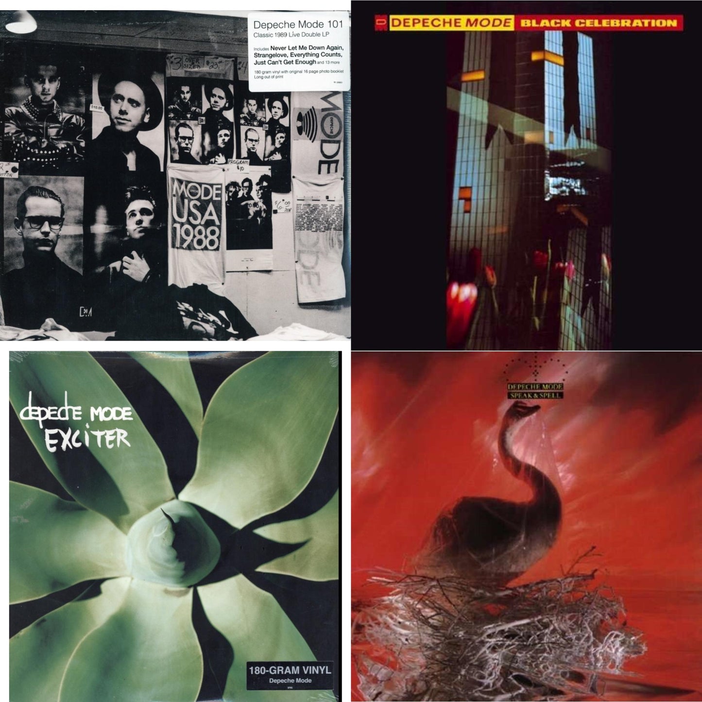 This is a 4 LP Vinyl SKU bundle.
1.This LP Vinyl is brand new.Format: LP VinylMusic Style: Synth-popThis item's title is: 101 (2LP/180G)Artist: Depeche ModeLabel: RHINO/WARNER BROS.Barcode: 081227942519Release Date: 10/21/2016
2.This LP Vinyl is brand new.