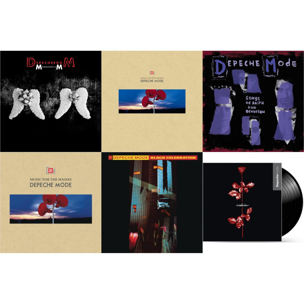 Memento Mori (2LP/Tri-Fold Jacket/Inner Sleeves/Poster) & Music For The Masses & Songs Of Faith & Devotion & Music For The Masses (180G) & Black Celebration (180G) & Violator (180G)