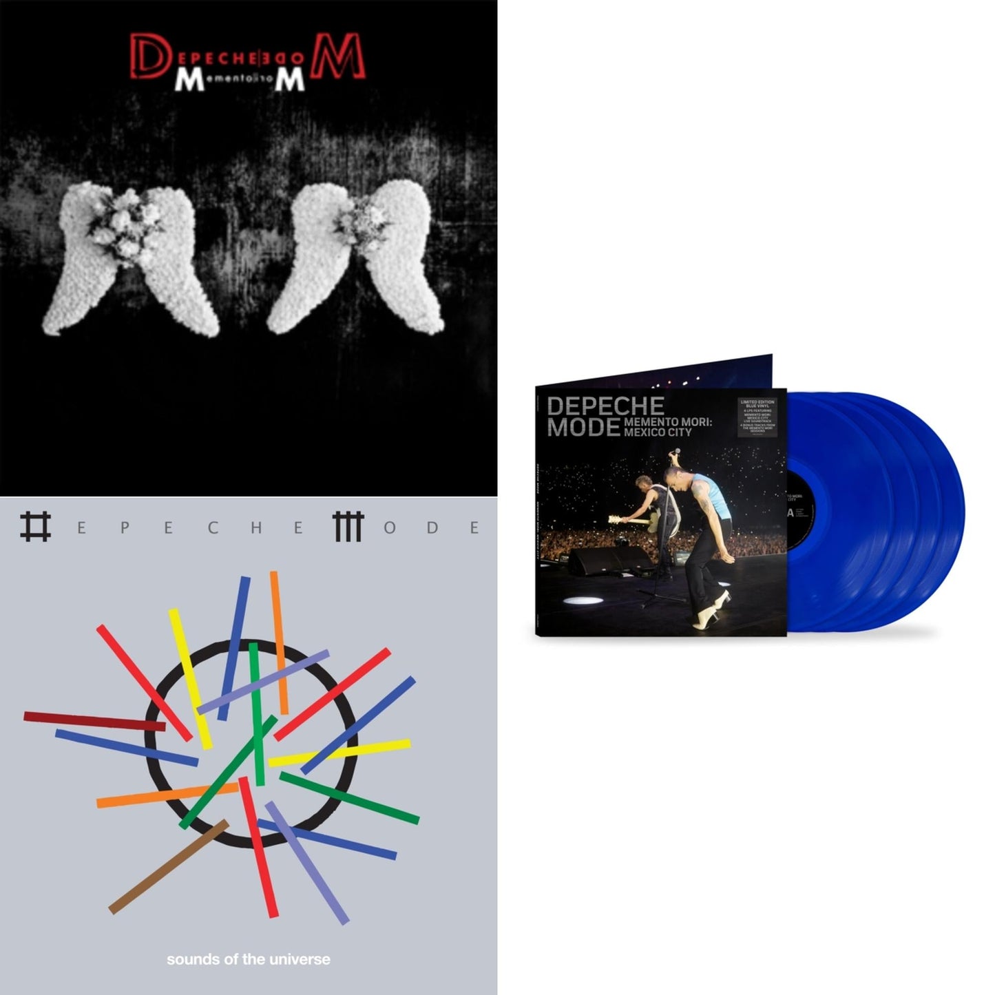 Memento Mori (2LP/180G/Translucent Red Vinyl/Side D Etching) & Sounds Of The Universe (2LP/180G) & Memento Mori: Mexico City (4LP/Blue Vinyl)