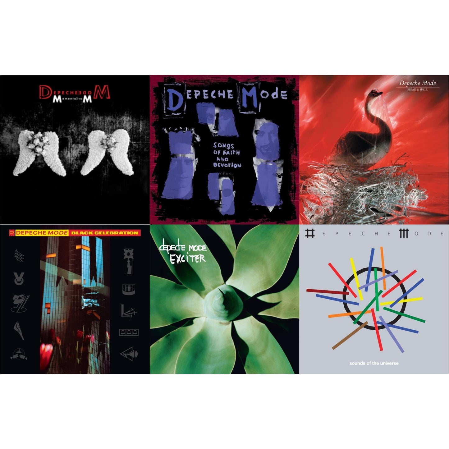 Memento Mori (2LP/180G/Translucent Red Vinyl/Side D Etching) & Songs Of Faith & Devotion & Speak & Spell & Black Celebration & Exciter (2LP) & Sounds Of The Universe (2LP/180G)