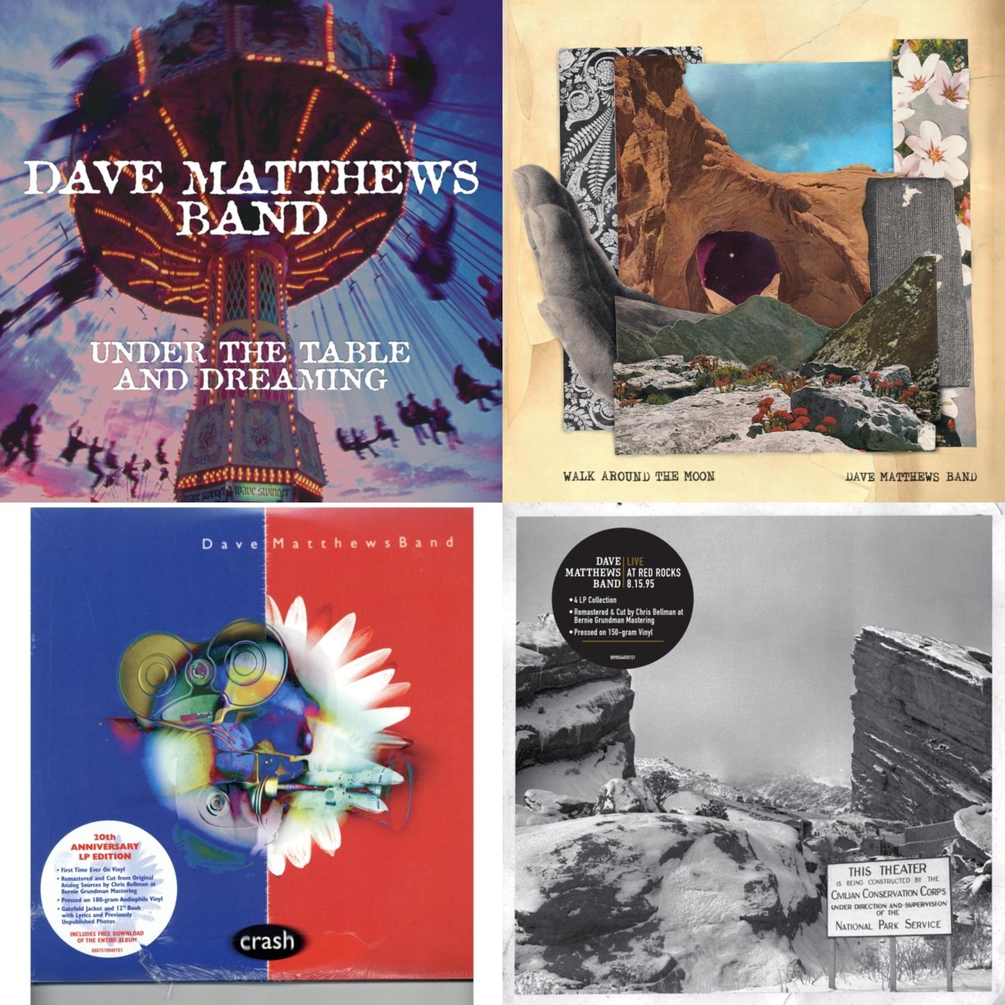 This is a 4 LP Vinyl SKU bundle.
1.This LP Vinyl is brand new.Format: LP VinylMusic Style: Alternative RockThis item's title is: Walk Around The MoonArtist: Dave Matthews BandLabel: RCABarcode: 196587954017Release Date: 5/19/2023
2.This LP Vinyl is brand new.