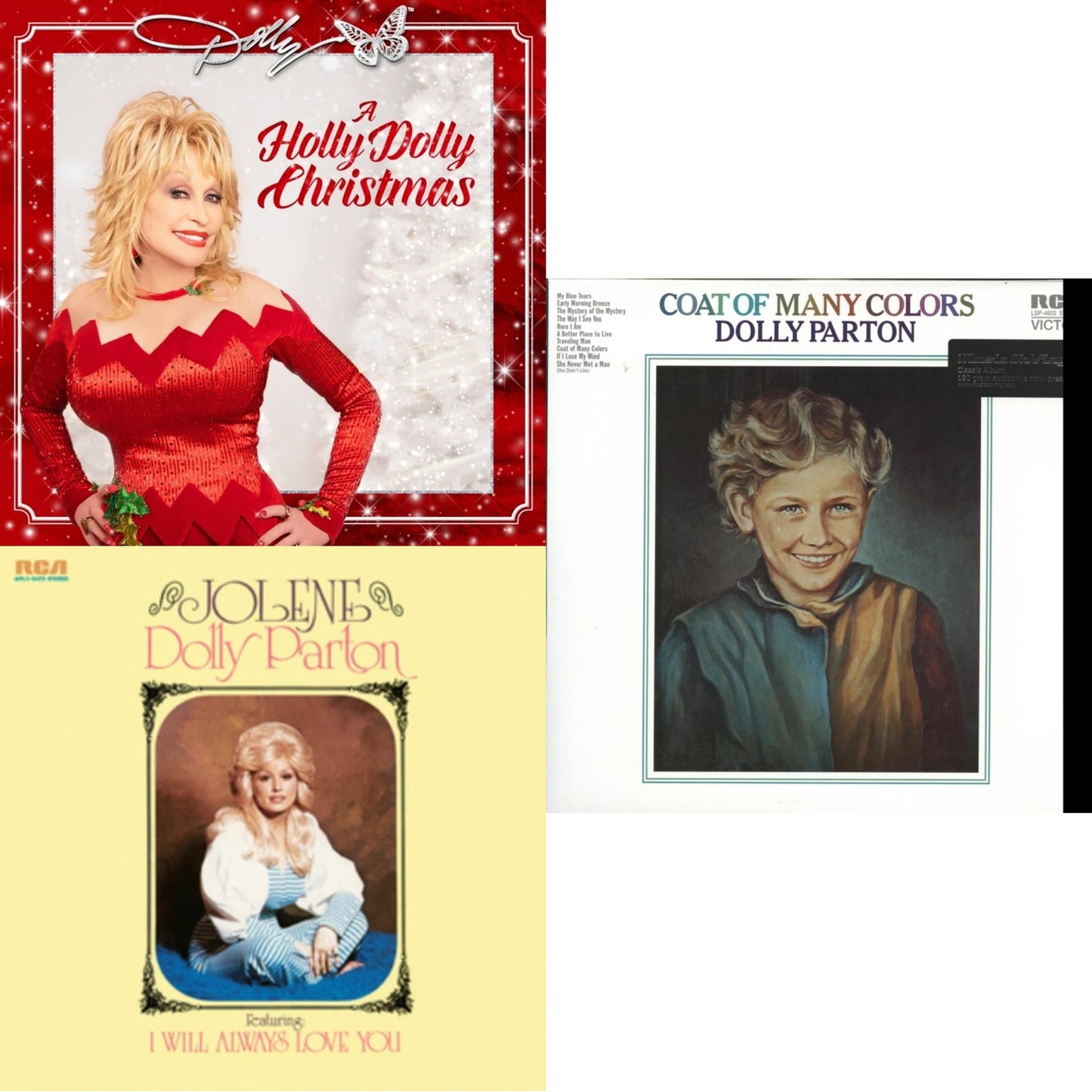 Holly Dolly Christmas (Opaque Red LP Vinyl) & Jolene (140G/Dl Insert) & Coat Of Many Colors (180G)