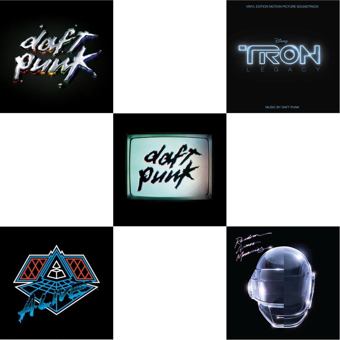 This is a 5 LP Vinyl SKU bundle.
1.This LP Vinyl is brand new.Format: LP VinylMusic Style: SoundtrackThis item's title is: Tron: Legacy Ost (2LP/180G)Artist: Daft PunkLabel: WALT DISNEY RECORDSBarcode: 050087239855Release Date: 8/21/2015
2.This LP Vinyl is brand new.