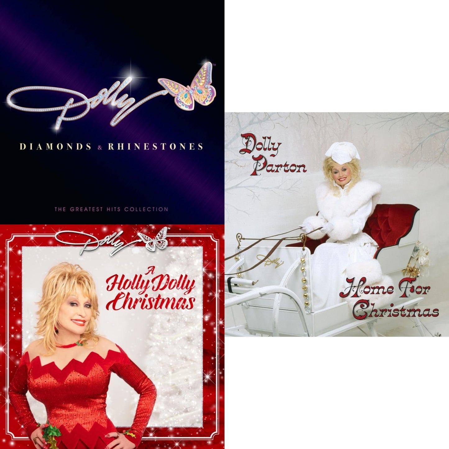 Holly Dolly Christmas (Opaque Red LP Vinyl) & Home For Christmas (140G) & Diamonds & Rhinestones: The Greatest Hits Collection (2LP)
