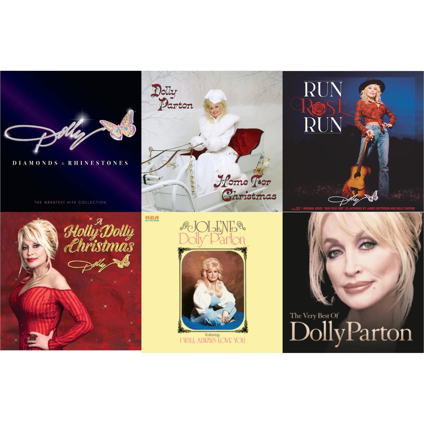 Holly Dolly Christmas (Ultimate Deluxe Edition) & Jolene (140G/Dl Insert) & Run Rose Run & Very Best Of Dolly Parton (2LP) & Home For Christmas (140G) & Diamonds & Rhinestones: The Greatest Hits Collection (2LP)
