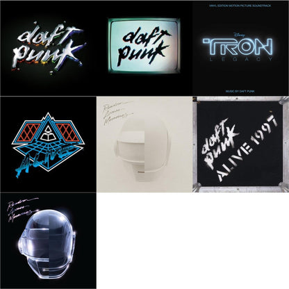 This is a 7 LP Vinyl SKU bundle.
1.This LP Vinyl is brand new.Format: LP VinylMusic Style: SoundtrackThis item's title is: Tron: Legacy Ost (2LP/180G)Artist: Daft PunkLabel: WALT DISNEY RECORDSBarcode: 050087239855Release Date: 8/21/2015
2.This LP Vinyl is brand new.