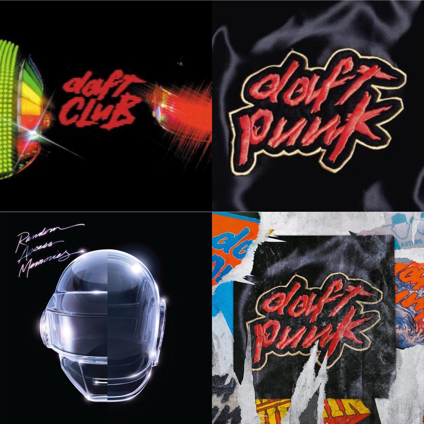 This is a 4 LP Vinyl SKU bundle.
1.This LP Vinyl is brand new.Format: LP VinylMusic Style: HouseThis item's title is: Daft Club (2LP)Artist: Daft PunkLabel: Rock/PopBarcode: 190296611865Release Date: 9/9/2022
2.This LP Vinyl is brand new.