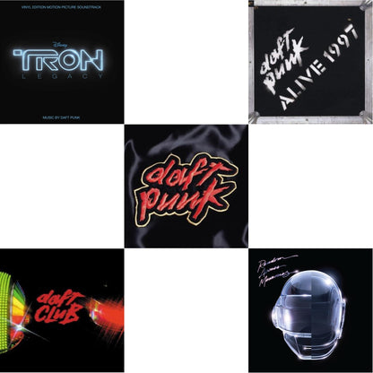 This is a 5 LP Vinyl SKU bundle.
1.This LP Vinyl is brand new.Format: LP VinylMusic Style: SoundtrackThis item's title is: Tron: Legacy Ost (2LP/180G)Artist: Daft PunkLabel: WALT DISNEY RECORDSBarcode: 050087239855Release Date: 8/21/2015
2.This LP Vinyl is brand new.