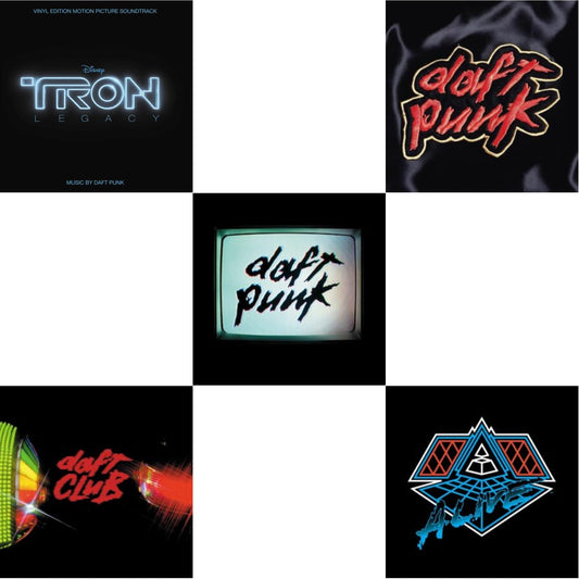 This is a 5 LP Vinyl SKU bundle.
1.This LP Vinyl is brand new.Format: LP VinylMusic Style: SoundtrackThis item's title is: Tron: Legacy Ost (2LP/180G)Artist: Daft PunkLabel: WALT DISNEY RECORDSBarcode: 050087239855Release Date: 8/21/2015
2.This LP Vinyl is brand new.