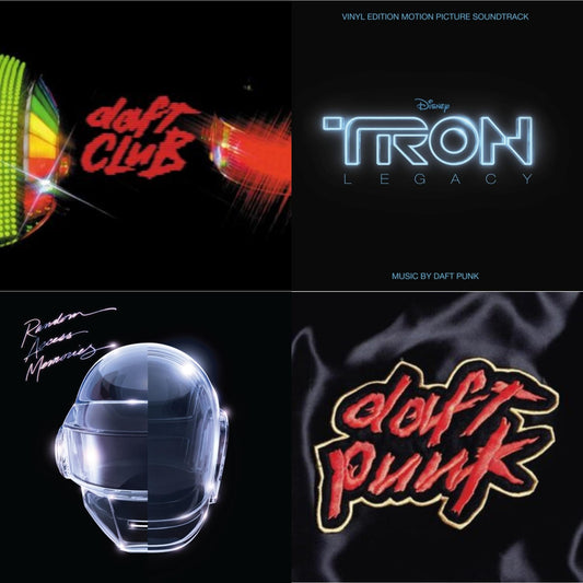 This is a 4 LP Vinyl SKU bundle.
1.This LP Vinyl is brand new.Format: LP VinylMusic Style: SoundtrackThis item's title is: Tron: Legacy Ost (2LP/180G)Artist: Daft PunkLabel: WALT DISNEY RECORDSBarcode: 050087239855Release Date: 8/21/2015
2.This LP Vinyl is brand new.
