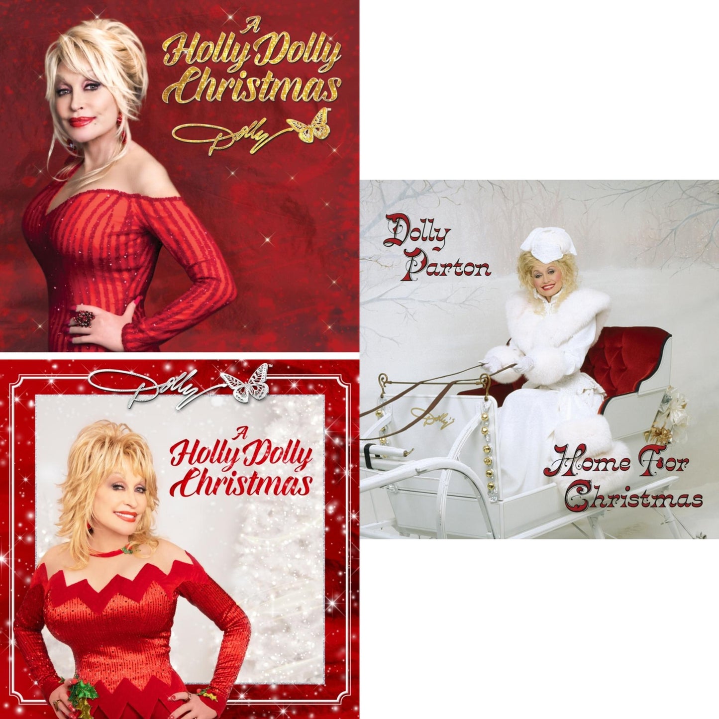 Holly Dolly Christmas (Ultimate Deluxe Edition) & Holly Dolly Christmas (Opaque Red LP Vinyl) & Home For Christmas (140G)