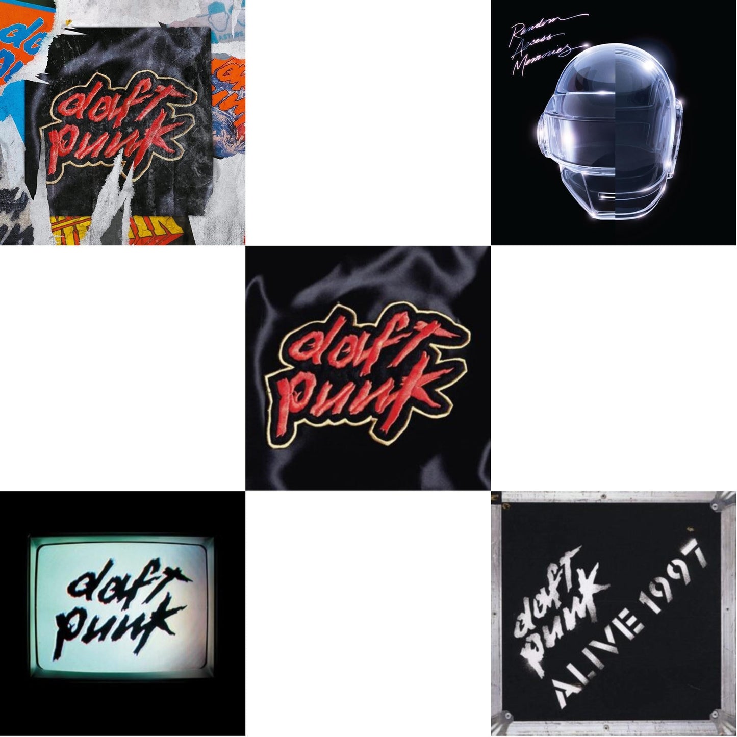 This is a 5 LP Vinyl SKU bundle.
1.This LP Vinyl is brand new.Format: LP VinylMusic Style: HouseThis item's title is: Human After All (2LP)Artist: Daft PunkLabel: ADA (6)Barcode: 190296611902Release Date: 9/9/2022
2.This LP Vinyl is brand new.