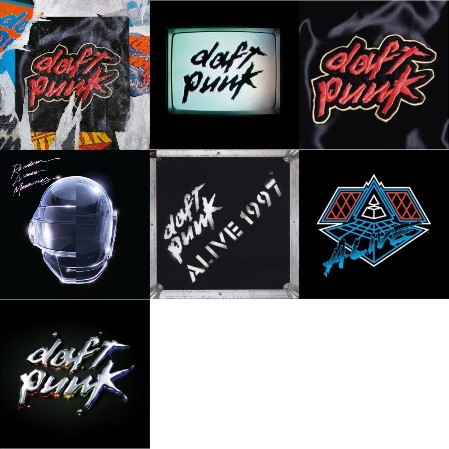 This is a 7 LP Vinyl SKU bundle.
1.This LP Vinyl is brand new.Format: LP VinylMusic Style: HouseThis item's title is: Human After All (2LP)Artist: Daft PunkLabel: ADA (6)Barcode: 190296611902Release Date: 9/9/2022
2.This LP Vinyl is brand new.