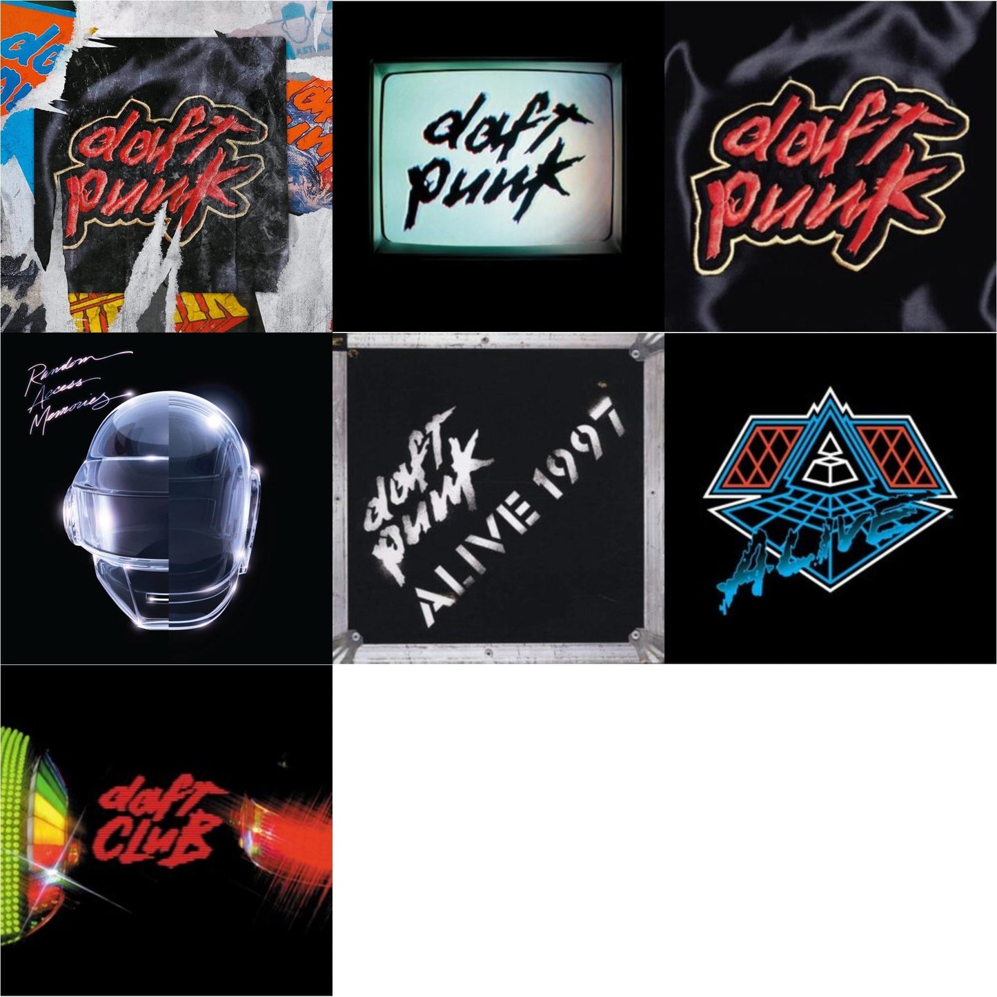 This is a 7 LP Vinyl SKU bundle.
1.This LP Vinyl is brand new.Format: LP VinylMusic Style: HouseThis item's title is: Daft Club (2LP)Artist: Daft PunkLabel: Rock/PopBarcode: 190296611865Release Date: 9/9/2022
2.This LP Vinyl is brand new.
