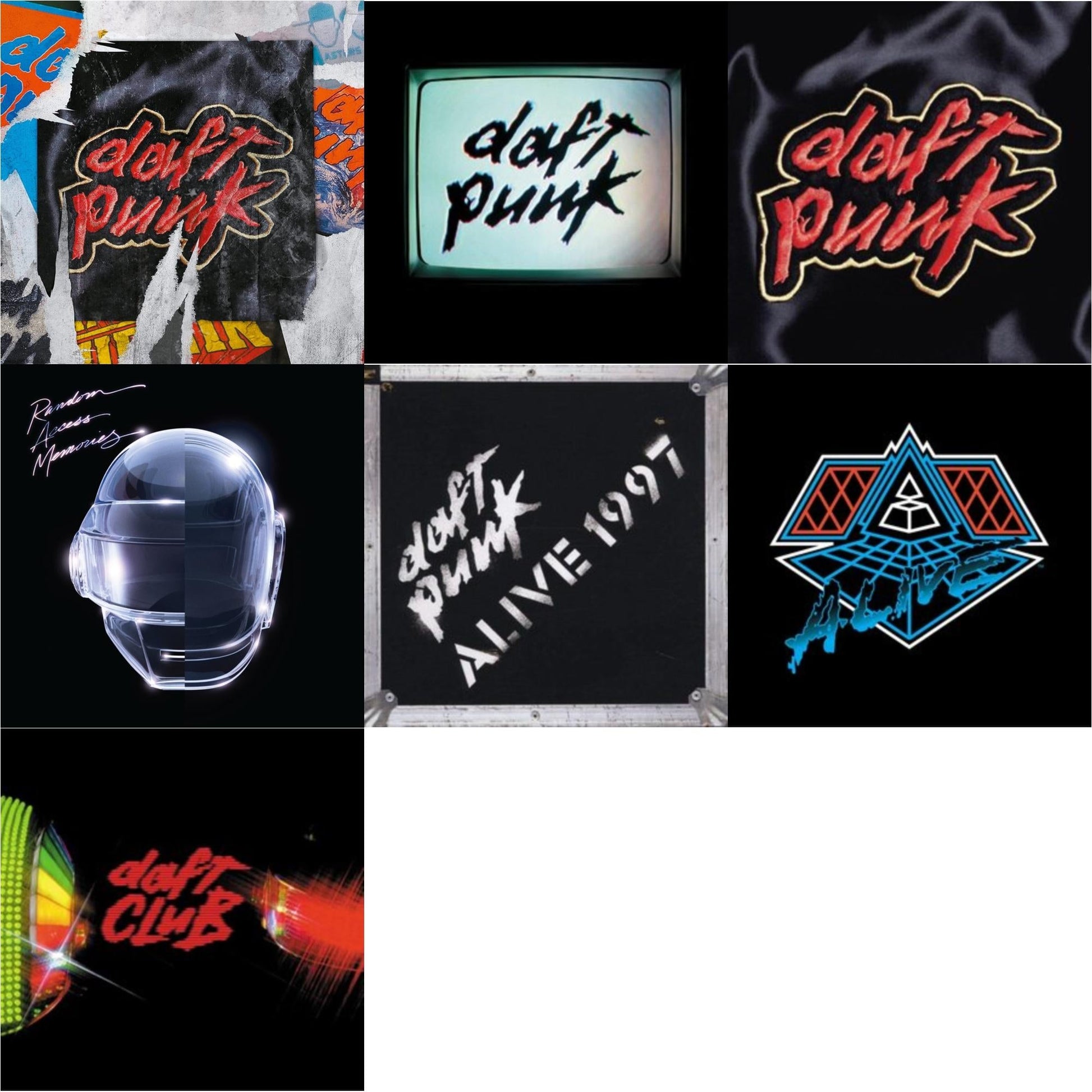 This is a 7 LP Vinyl SKU bundle.
1.This LP Vinyl is brand new.Format: LP VinylMusic Style: HouseThis item's title is: Daft Club (2LP)Artist: Daft PunkLabel: Rock/PopBarcode: 190296611865Release Date: 9/9/2022
2.This LP Vinyl is brand new.