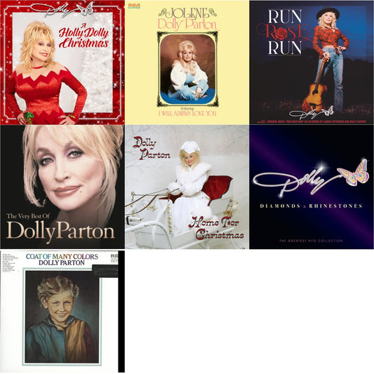 Holly Dolly Christmas (Opaque Red LP Vinyl) & Jolene (140G/Dl Insert) & Run Rose Run & Very Best Of Dolly Parton (2LP) & Home For Christmas (140G) & Diamonds & Rhinestones: The Greatest Hits Collection (2LP) & Coat Of Many Colors (180G)