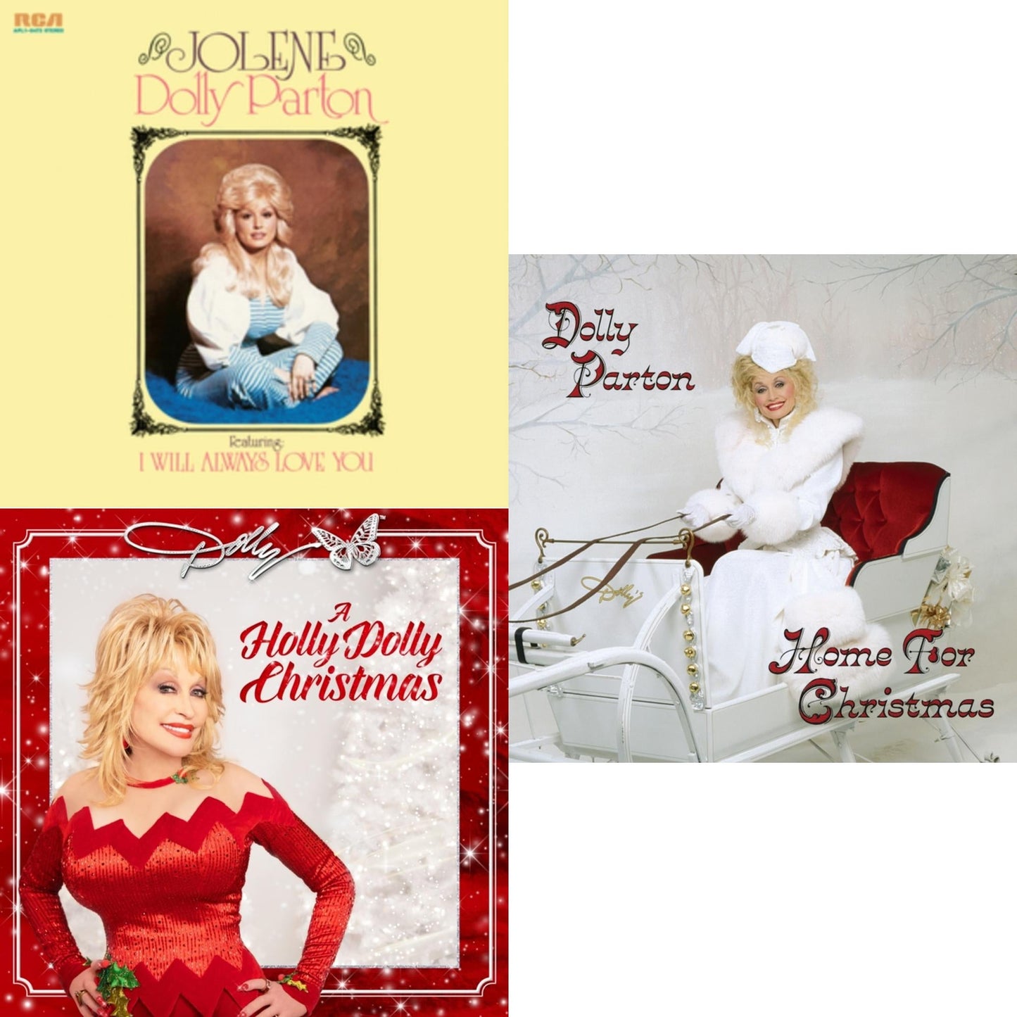 Holly Dolly Christmas (Opaque Red LP Vinyl) & Jolene (140G/Dl Insert) & Home For Christmas (140G)
