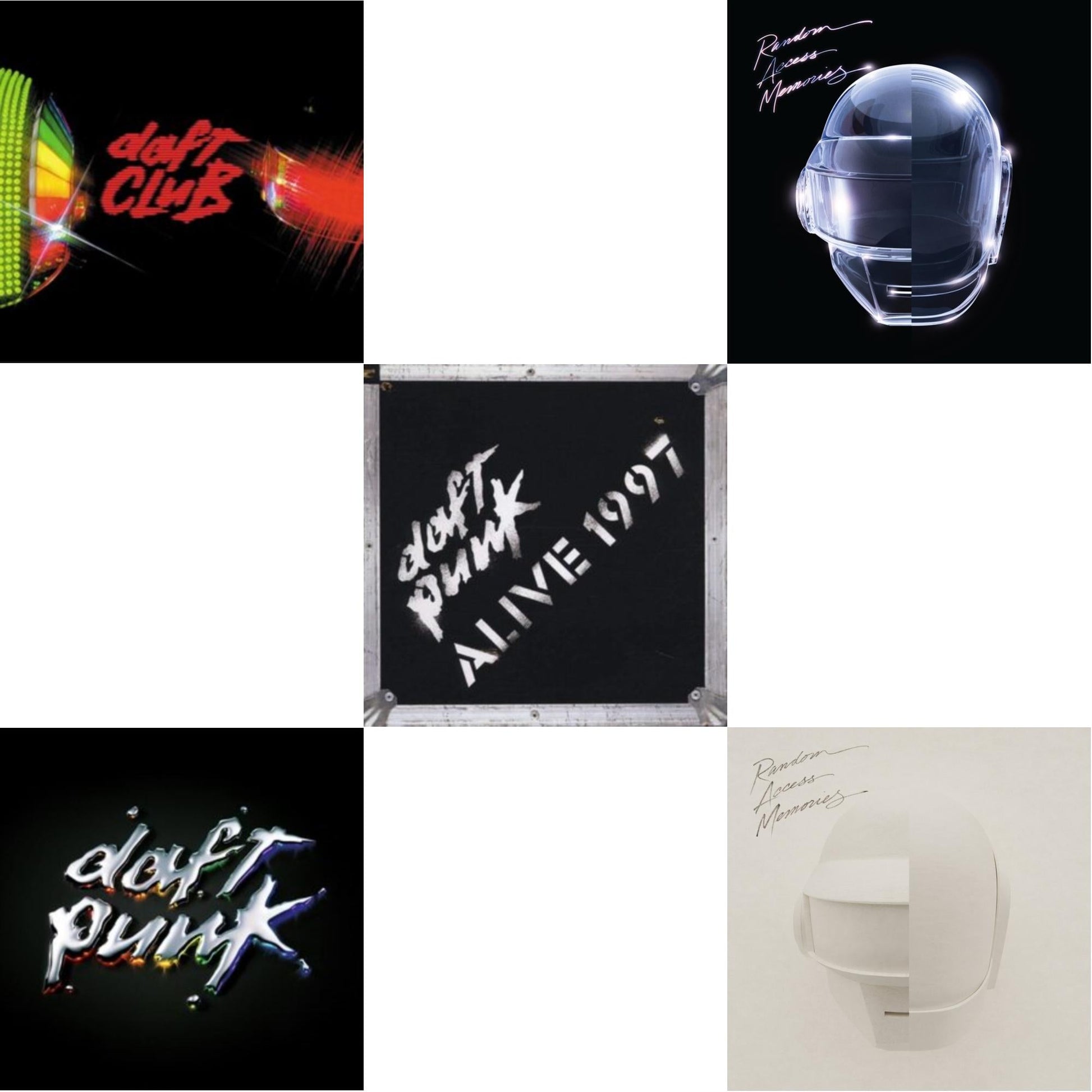 This is a 5 LP Vinyl SKU bundle.
1.This LP Vinyl is brand new.Format: LP VinylMusic Style: HouseThis item's title is: Daft Club (2LP)Artist: Daft PunkLabel: Rock/PopBarcode: 190296611865Release Date: 9/9/2022
2.This LP Vinyl is brand new.