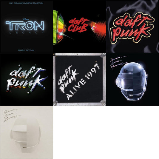 This is a 7 LP Vinyl SKU bundle.
1.This LP Vinyl is brand new.Format: LP VinylMusic Style: SoundtrackThis item's title is: Tron: Legacy Ost (2LP/180G)Artist: Daft PunkLabel: WALT DISNEY RECORDSBarcode: 050087239855Release Date: 8/21/2015
2.This LP Vinyl is brand new.