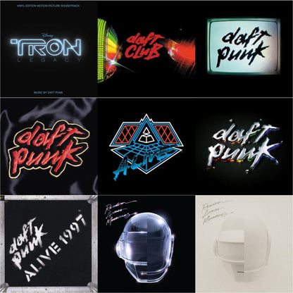 This is a 9 LP Vinyl SKU bundle.
1.This LP Vinyl is brand new.Format: LP VinylMusic Style: SoundtrackThis item's title is: Tron: Legacy Ost (2LP/180G)Artist: Daft PunkLabel: WALT DISNEY RECORDSBarcode: 050087239855Release Date: 8/21/2015
2.This LP Vinyl is brand new.