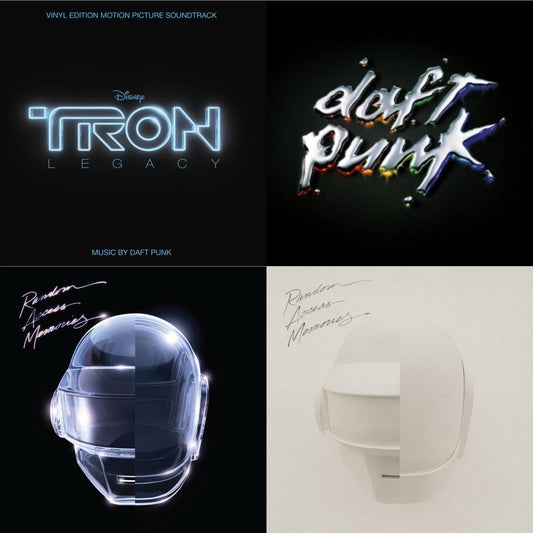 This is a 4 LP Vinyl SKU bundle.
1.This LP Vinyl is brand new.Format: LP VinylMusic Style: SoundtrackThis item's title is: Tron: Legacy Ost (2LP/180G)Artist: Daft PunkLabel: WALT DISNEY RECORDSBarcode: 050087239855Release Date: 8/21/2015
2.This LP Vinyl is brand new.